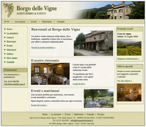 Versione precedente del sito web